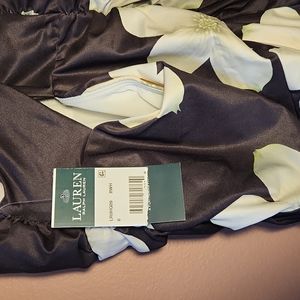 LAUREN RALPH LAUREN Women's Villa Floral Twist Back Halter One Piece Swimsuit